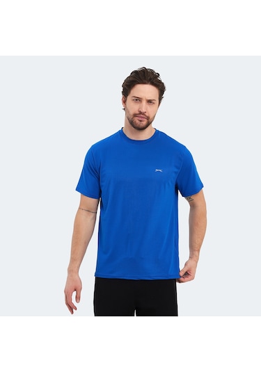 Slazenger OSWIN IN Erkek  Saks Mavi Tişört