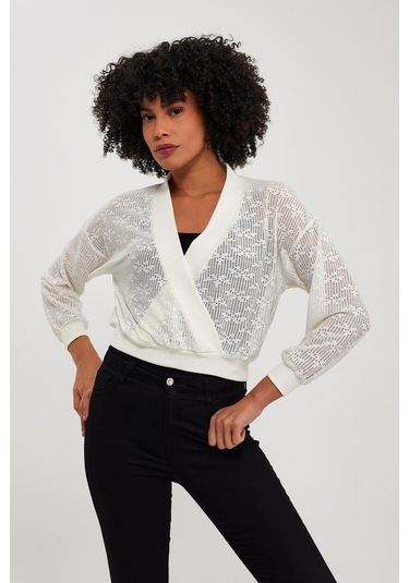 Alexandergardı Kruvaze Yaka Dantel Bluz B23-0095 001