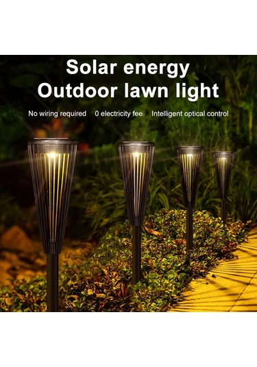 Cbtx Ds129 4 Adet Güneş Enerjili Açık Bahçe Işık Su Geçirmez Çim Lambası Avlu Dekorasyonu - Siyah Diğer