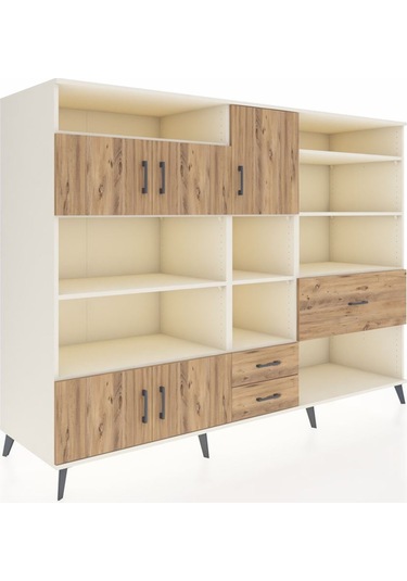 Kronos Dolap 13 Raflı 3 Çekmeceli 5 Kapaklı 220x59x163 Aytaşı-çam Aytaşı-çam