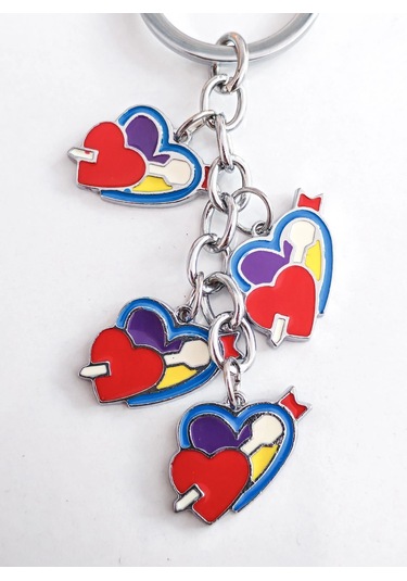 Kalp İçinde Kalp Metal Anahtarlık