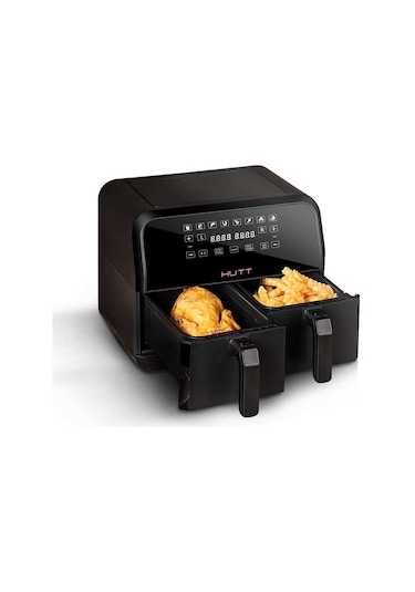 Hutt D8 Çift Hazneli Air Fryer Yağsız Fritöz (4+4) 8 LT Dokunmatik Ekran (Distribütör Garantili)
