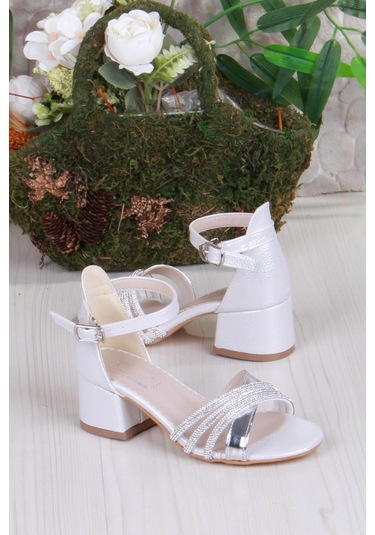 Fort 352091 Taşlı Detaylı Topuklu Kız Çocuk Abiye Ayakkabı Siyah