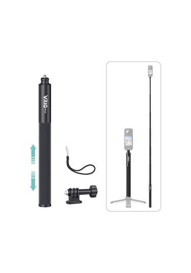 Vrıg Tp-13 53,5 İnç Selfie Çubuğu Alüminyum Alaşımlı 6 Bölümlü, 14 İnç Vida Ve Montaj Adaptörü