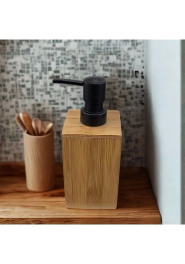 Bambu Uzun Kare Sıvı Sabunluk Bambu