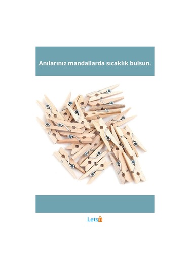 Ahşap Mini Ham Mandal 100 Adet Eğlenceli Dekorasyon Aksesuarı 1 Adet