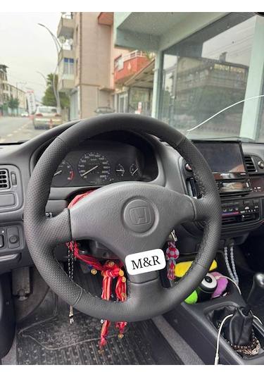 Honda İes  Kaplama Deri Direksiyon Kılıfı Siyah