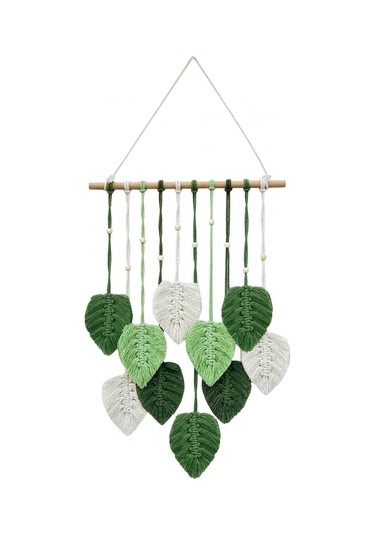 Homyl Makrome Duvar Asılı Bohem Dokuma Goblen Şık Yeşil