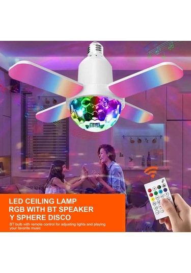 24w Mini Bt Projeksiyon Müzik Rgb Yedi Renkli Dört Yaprak Lamba Diğer