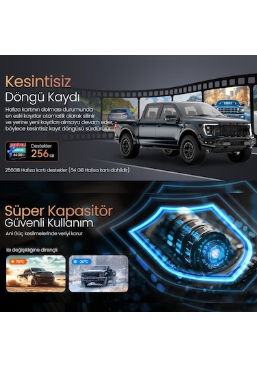 360+ Botslab G980H Pro ADAS Ön 4K UHD Arka 2K QHD 170° Geniş Açı Gece Görüşü Gps+WiFi Araç İçi Kamera +Park Kiti