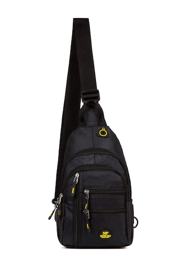 Newish Polo Erkek Kumaş Usb Kulaklık Çıkışlı Bodybag Göğüs Ve Omuz Çantası New172 - Siyah - Sarı