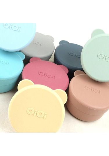 Oioi 01400003 Silikon Kapaklı Mini Kase 2'li Mavi - Gri Gri - Mavi