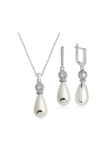 Gümüş Damla İnci Kadın Set