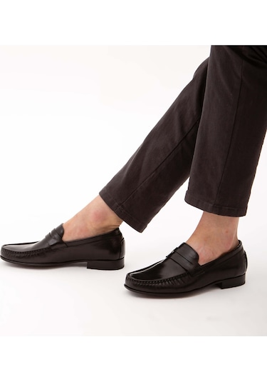 Tamer Tanca Erkek Hakiki Deri Siyah Bufalo Makosen Ayakkabı 477 48240 Erk Ayk Y22 Sıyah Bufalo Siyah