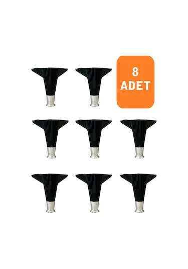 Homdep Kanepe Koltuk Tv Ünitesi Konsol Yükseltme Kumru Model Plastik Ayak 15 Cm Siyah Renk 8 Adet Siyah