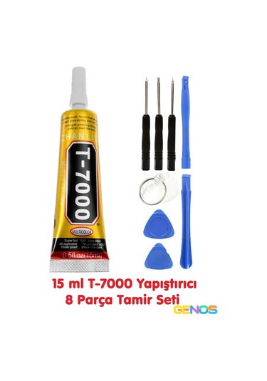 T7000 Dokunmatik Ekran Çerçeve Yapıştırıcı 50ml + 8 Parça Tamir Seti