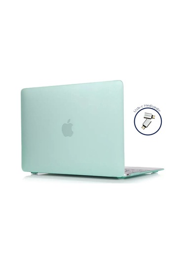 Macbook Uyumlu Air M1 Kılıf 13 İnç Mat Buzlu Flu Touchıd'li M1 Air A2337 A2179 A1932 İle Uyumlu Açık Yeşil