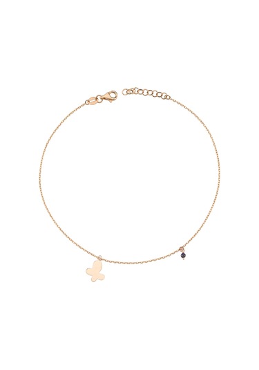 Bilezikci Kelebek 14 Ayar Rose Altın Halhal Rose