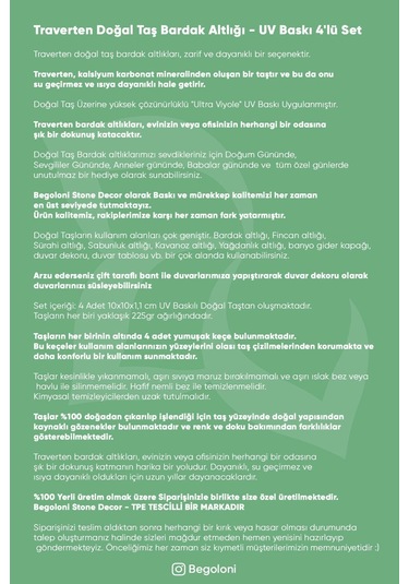 Doğaltaş Bardak Altlığı Uv Baskılı - Tavuz Kuşu Desenler- Stone Coasters Çok Renkli