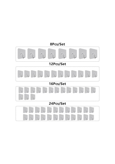 Yaozixa "16 Adet Yapışkan Askı - 10kg Taşıma Kapasiteli, Su Geçirmez Paslanmaz Çelik Kancalar" Diğer