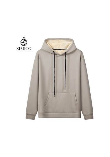 Sonbahar Ve Kış İçin Erkek Kapüşonlu Sweatshirt Haki