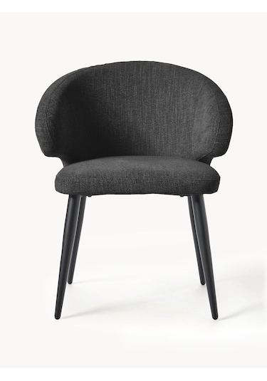 Celıa Bouclé Kollu Sandalye Midcentury Tarzında Şıklık Ve Konfor Siyah