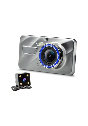 Wezone Araç İçi Dvr Kaydedici, Ön-arka İki Kamera, 1080p Full Hd, Gece Görüşü, 4" Ips Ekran, Otomatik Kayıt, Park Monitörü