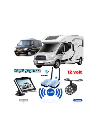 5 '' Monitör Ledli Kelebek Kamera Wifi Görüntü Aktarıcı Seti 12 V