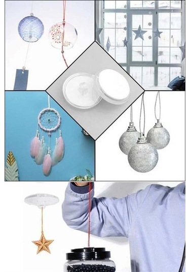 Evyora 20 Adet Şeffaf Yuvarlak 3 Cm Çaplı Güçlü Disk Yapışkanlar