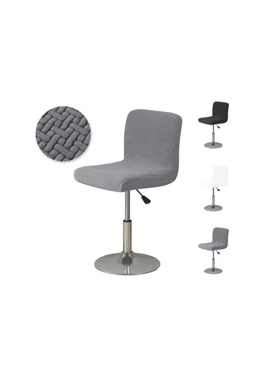 Elastik T Şekilli Jakarlı Sandalye Kılıfı Ev Tipi Kanepe Koruyucu Kılıf Otel Ziyafet Yemek Küçük Boy Sandalye Kılıfı Düz Renk Siyah