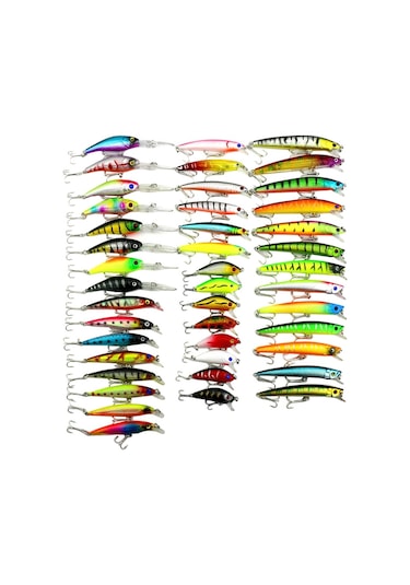 Hengjıa 43 Adet Sinek Balıkçılık Cazibesi Seti 6 Modelleri Olta Takımı Plastik Sert Yem Cazibesi Wobbler Sazan