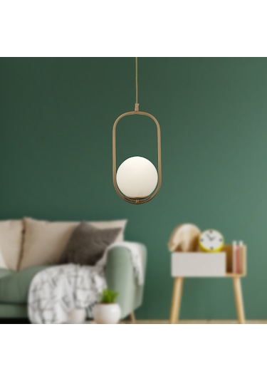 Lorin Tekli Eskitme Sarkıt Beyaz Camlı Modern Sarkıt Mutfak Salon Sarkıt Avize