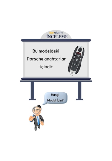 Premium Porsche Cayenne Panamera Macan Smart Nano Anahtar Kılıfı Siyah