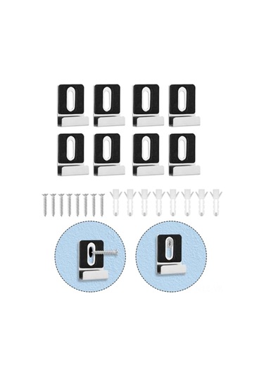 Vkemall 304 Paslanmaz Çelik Ayna Tutucu Seti, Güvenli Ve Şık Montaj İçin 8 Parça Metal Ayna Askısı