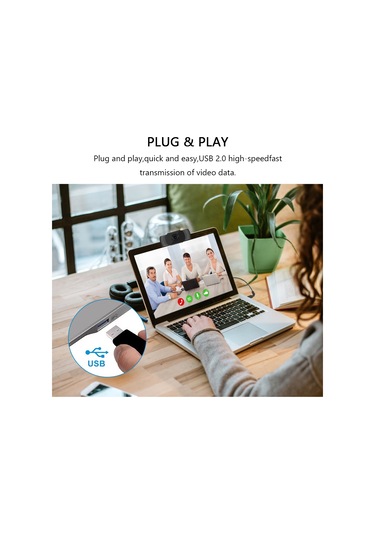 Geeksen 1080p Hd Usb Webcam İle Gürültü Engelleme Mikrofonu - Çevrimiçi Öğretim, Video Konferans Ve Canlı Yayın İçin