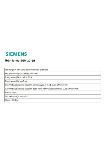 Siemens HJ852GYW0T Ankastre Fırın Beyaz