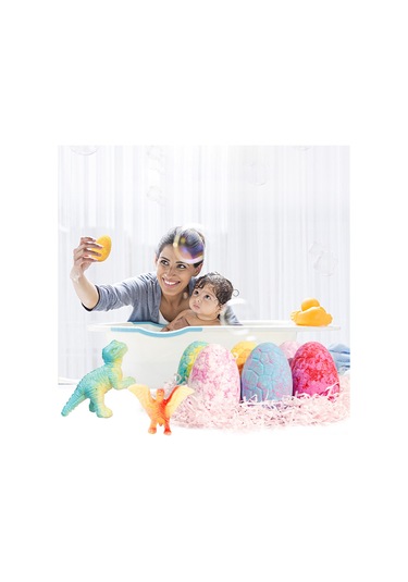 Vkemall Dino Banyo Tuzu Topları Seti - 6 Adet 120g Nemlendirici Ve Rahatlatıcı