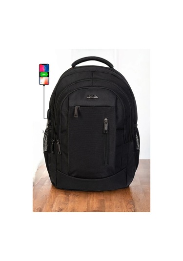 Siyah Sportif Darbe Emici Su Geçirmez 14-16 İnç Laptop Sırt Çantası Renkli Çok Renkli