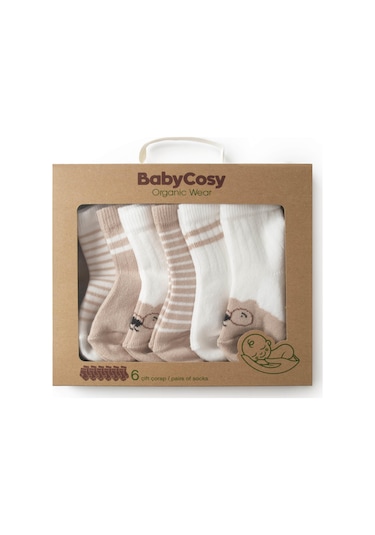 Csyc1001 Bebek Çorap %100 Organik Pamuk Bebek - Yenidoğan - Csyc1001 Taş Ekru