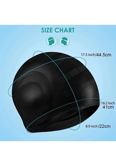 Zhanglei001 Mavi Uzun Saç Yüzme Boneu Su Geçirmez Kulak Koruma Rahat Yetişkin Mavi