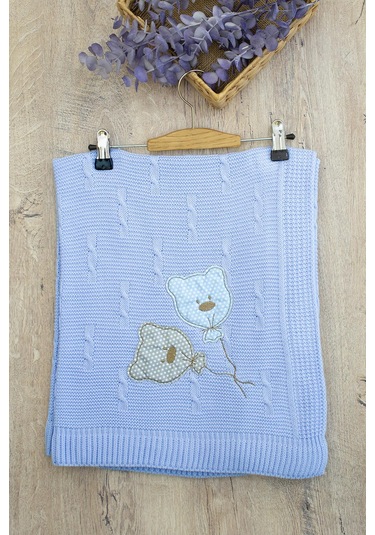 Kız Bebek Triko Mevsimlik Battaniye Stl6214 Beyaz - Fuşya