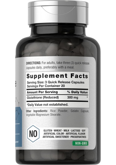 Horbaach Glutathione 300mg Per Serving 60 Capsules Aromasız