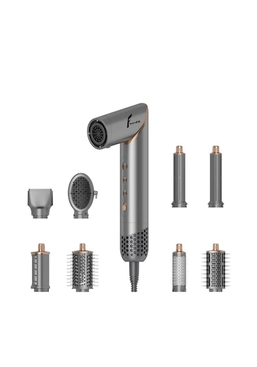 Veryfit 8 In 1 Hava Üflemeli Saç Düzleştirici Şekillendirici Comp Gri