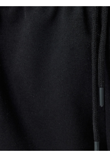 Koton Beli Bağcıklı Oversize Mini Şort Siyah 5sal40034ık Siyah