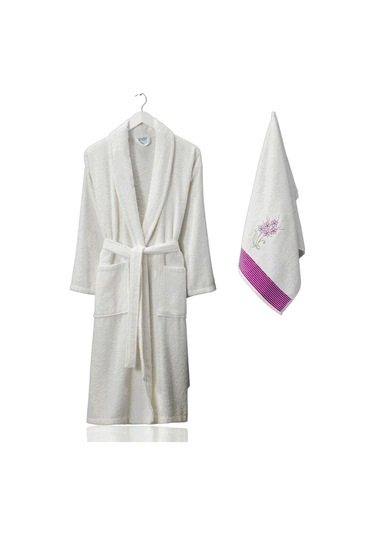 Mira Home Havlulu Banyo Bornoz Takımı %100 Pamuklu Softeco Beyaz