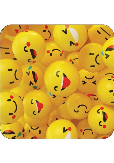 Sarı Smiley Banyo Halısı Klozet Takımı Paspas Seti Bs296