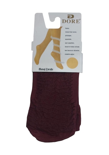 12'li Set Diz Altı Kalın Ten Göstermeyen Kadın Masaj Çorap-bordo Bordo