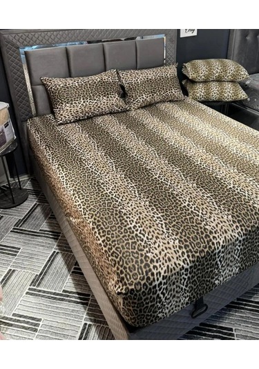 Totem Desenli Lastikli Çarşaf Seti - Tek/ Çift/ Battal Boy Kahverengi