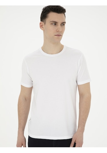 Pierre Cardin Erkek Beyaz Tişört Basic 50280751-vr013 Beyaz