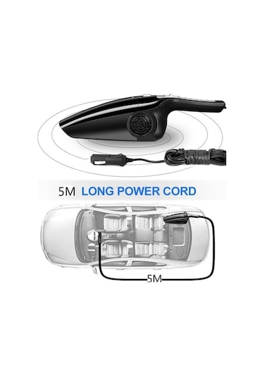 Novahub Güçlü 120w Çift Kullanımlı Yedinci Nesil Araba Süpürgesi Siyah Siyah